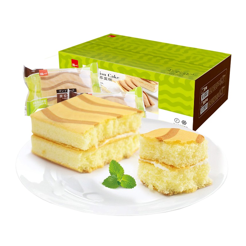 [满199减125元]泓一 西式糕点 蛋糕 提拉米苏夹心蛋糕400g整箱早餐代餐面包西式千层蛋糕网红零食