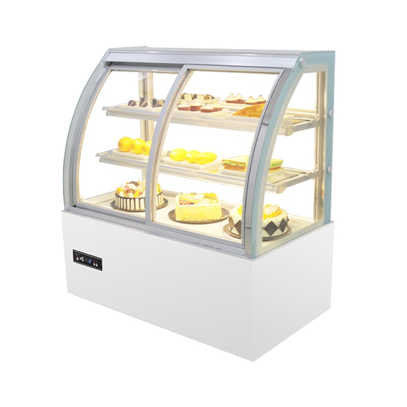 乐创(lecon) 蛋糕柜冷藏柜展示柜玻璃商用 立式西点慕斯甜品保鲜柜 1.2米白色立式弧形前开门