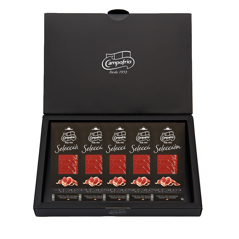 Campofrio 熟食礼盒 全程冷链 西班牙伊比利亚火腿40g*5礼盒装 西班牙进口 黑猪后腿肉切片 即食 送礼 礼盒