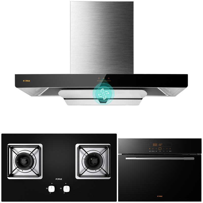 方太(FOTILE)20立方 欧式 触控式升级4.5kw大火力 油烟机抽油烟机蒸箱套装EMC2+HT8BE.S+E3M