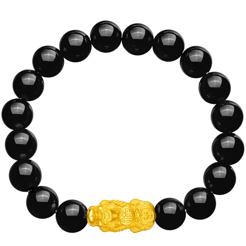 周大福“吉祥如意”金貔貅手串足金金玉髓手链