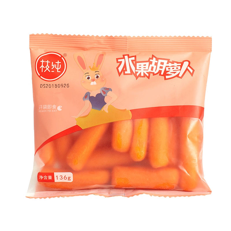 枝纯水果萝卜 甜脆136g生吃小手指红萝卜 水果胡萝卜 新鲜蔬菜零食