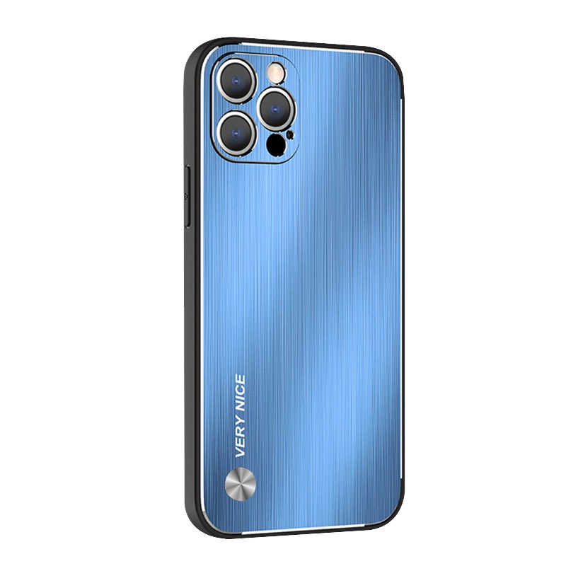 安美宝 苹果12手机壳13promax新款金属拉丝背板硅胶苹果12全包防摔镜头iphone磨砂11男保护套pro潮ma