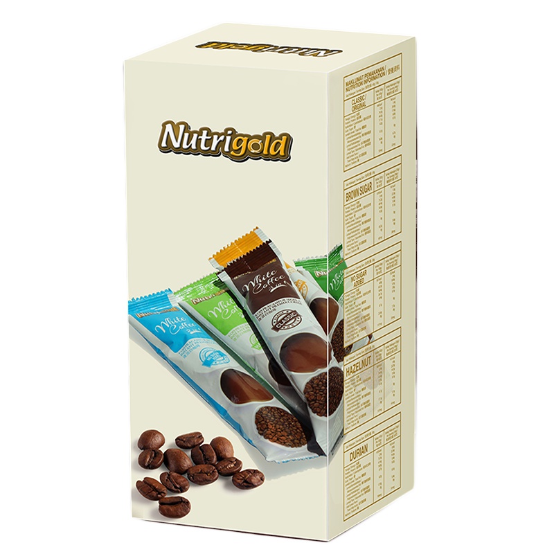 原装进口Nutrigold诺思乐速溶白咖啡盒装混合口味-5条