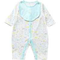 哈贝比（happyB） 婴儿衣服 婴儿连体衣春秋 新生儿男女宝宝纯棉哈衣前开带口水肩爬服