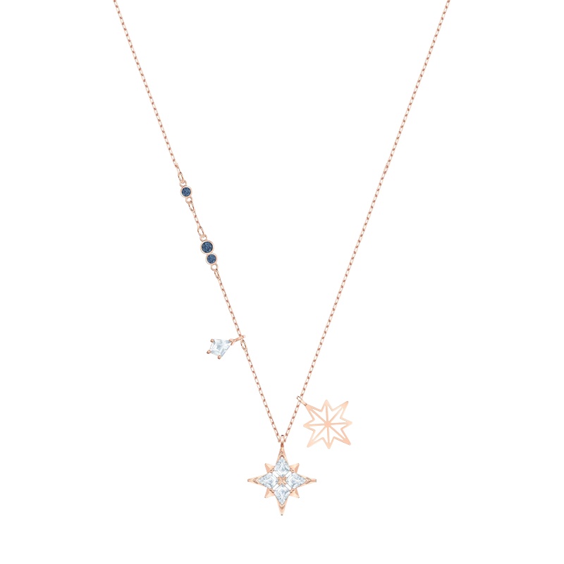 SWAROVSKI(施华洛世奇)八芒星雪花项链人造水晶送恋人玫瑰金色5494352