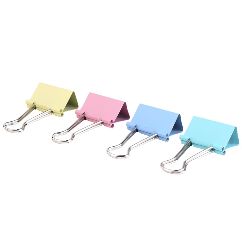 晨光文具 彩色长尾票夹 41mm燕尾夹 24只/筒 票据夹 铁夹ABS91611