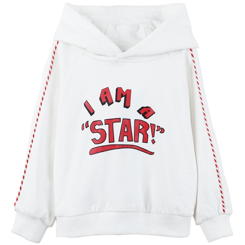 小红豆童装儿童连帽卫衣长袖2019秋冬新款套头衫男童女童韩版落肩加绒加厚上衣