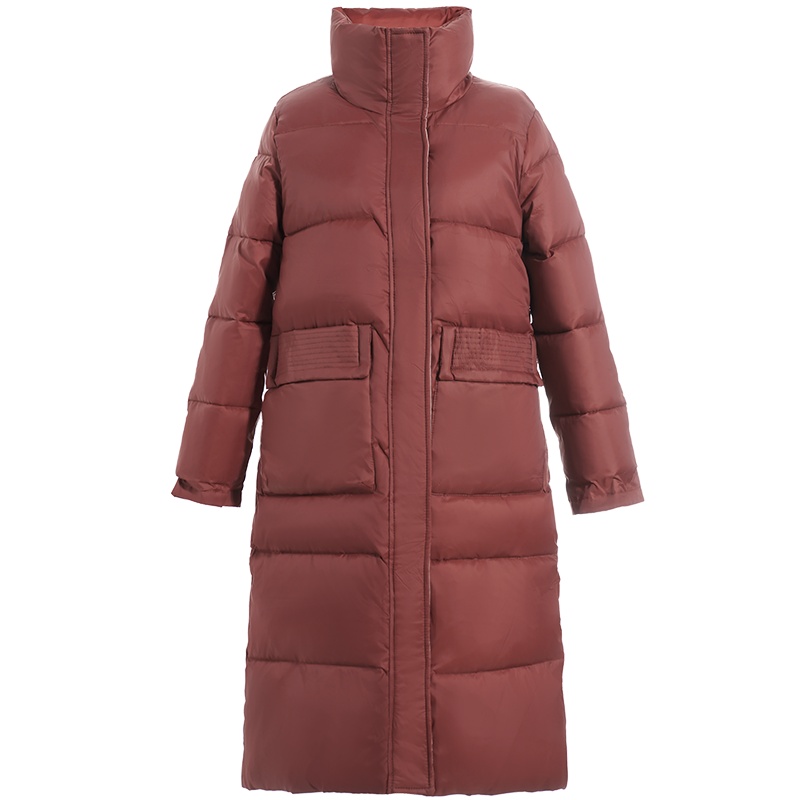 OUNIXUE欧昵雪 | [加厚中长款棉服]冬季保暖立领长袖过膝休闲防风宽松外套女