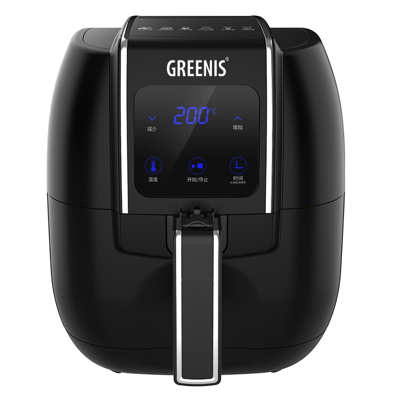 德国GREENIS空气炸锅家用无油炸薯条机 黑色3.2L抽拉式