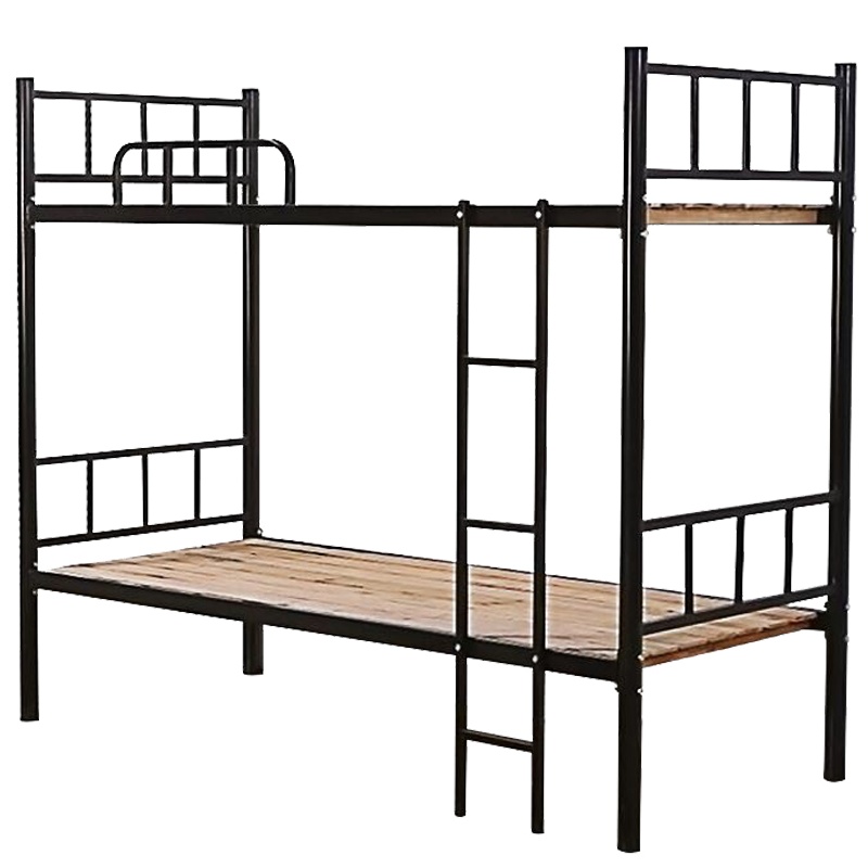 钜晟 双层床铁架学生宿舍床简约经济型高低床成人上下铺床1米宽 SJSCC-1000 -1黑色 1000*2000