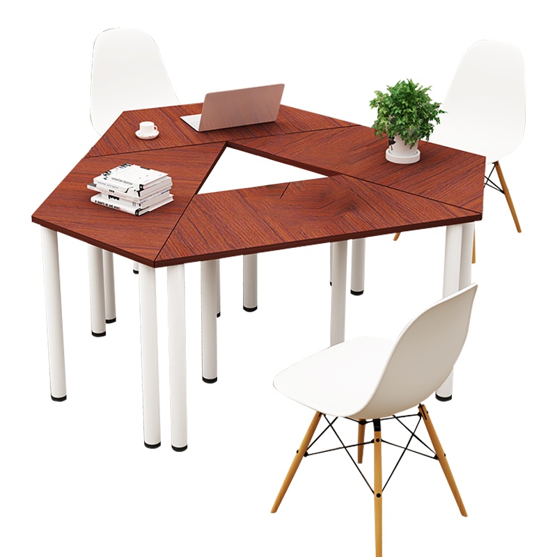 文灵小型梯形会议桌创意洽谈桌美术培训桌组合拼接简约办公桌[工厂现做 7天内发货]