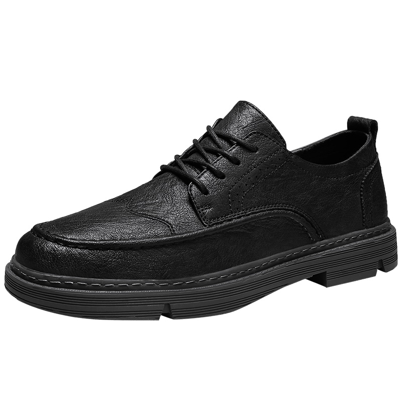 木林森(MULINSEN)品牌男鞋休闲皮鞋男士英伦商务正装男鞋子真皮冬季新款加绒保暖棉鞋