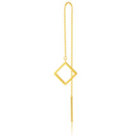 礼品周大福17916系列方形22K 金耳钉耳线(单只)E122413