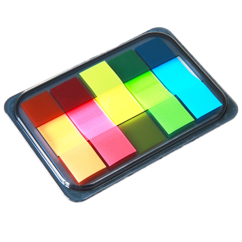 得力 (deli) H百事贴5种颜色荧光贴9060 44*12mm XM