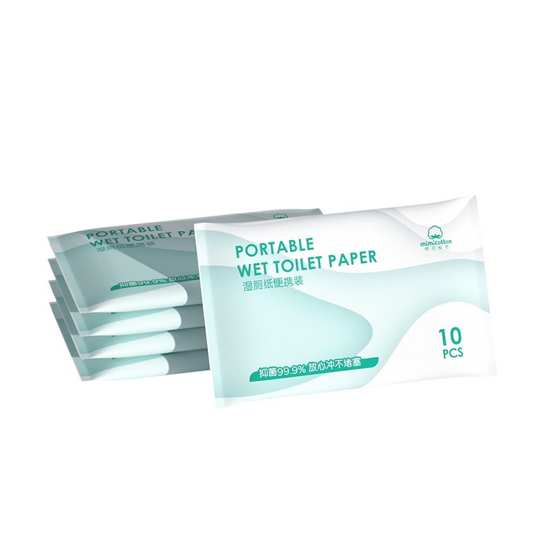 棉花秘密家庭实惠装抑菌家用便携湿巾厕纸 10抽*5包
