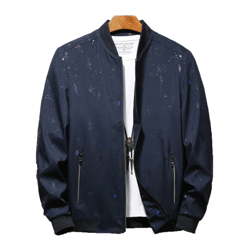 北极绒男士夹克2019秋季新款 时尚休闲纯色立领男士外套上衣夹克