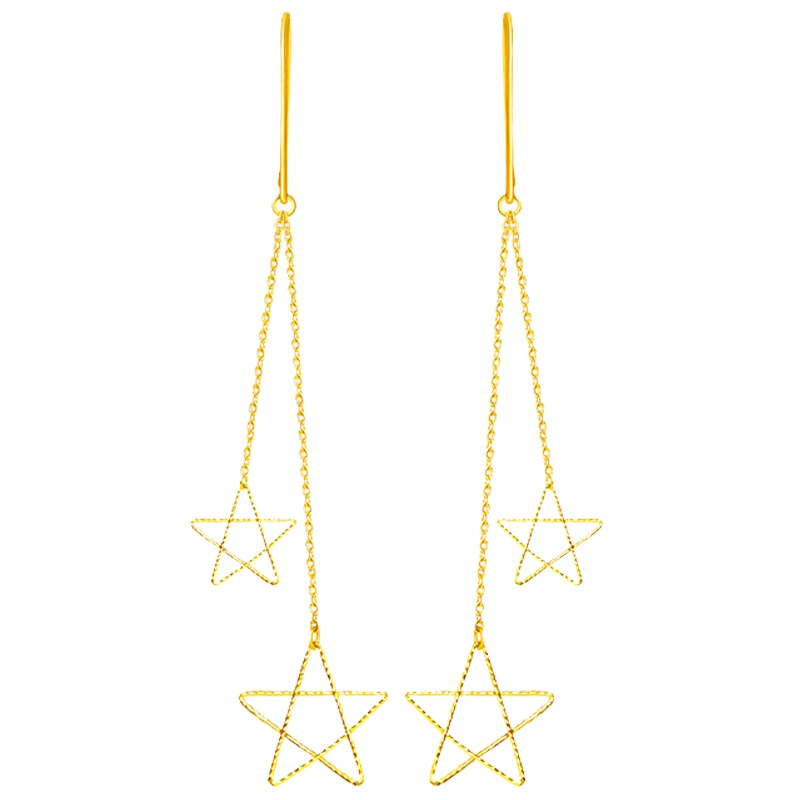 ZHAO LIANG兆亮珠宝 星空系列黄金耳坠女 金耳环足金999纯金耳坠流苏耳环 5G工艺黄金耳饰女士 定价送恋人