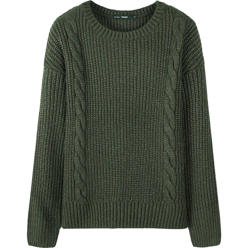 Semir森马毛衫女2019冬季新款圆领套头毛衣花纱宽松内搭针织衫少女上衣