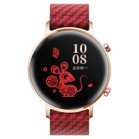 HUAWEI/华为 WATCH GT2(42mm) 新年款 16MB+4GB 新年红 红色尼龙表带 新年限定适用Mate 30强劲续航专业智能手表运动防水通话音乐麒麟芯片