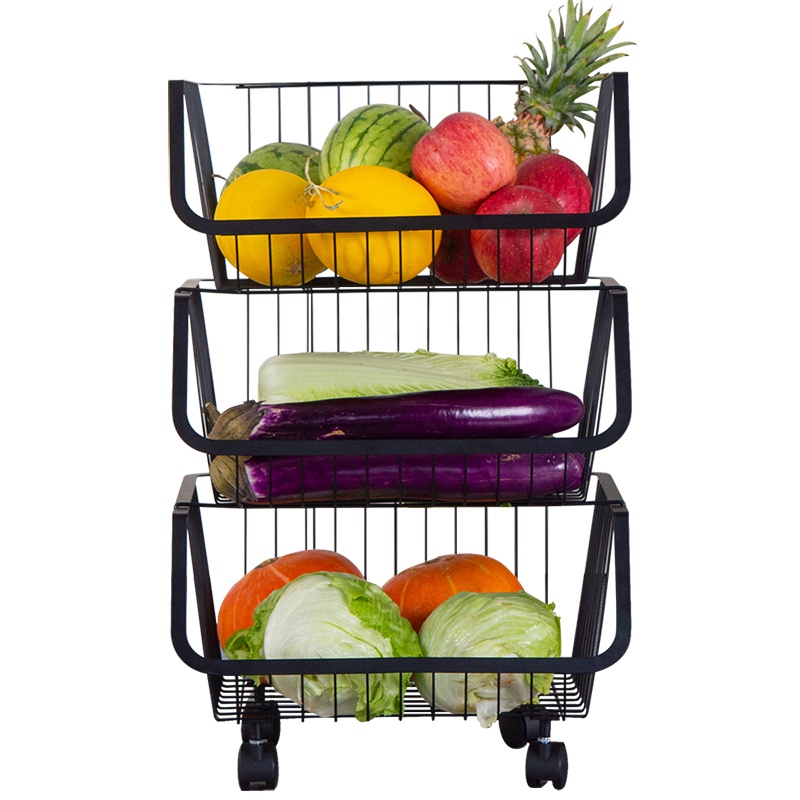 欧润哲 置物架 多层架厨房蔬菜储物架落地三层收纳层架
