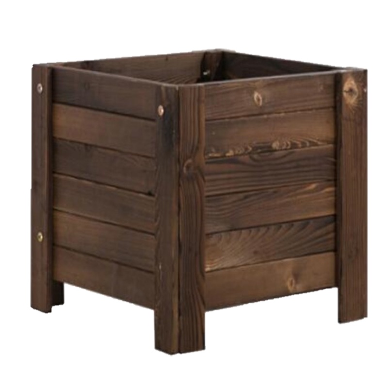 丰甲防腐实木花圃大号大口径花盆圆形桶100*60*30cm