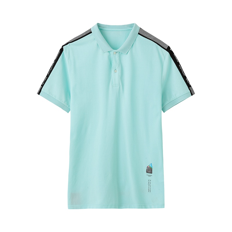 马克华菲polo衫男士夏季拼接织带印花时尚短袖T恤上衣潮