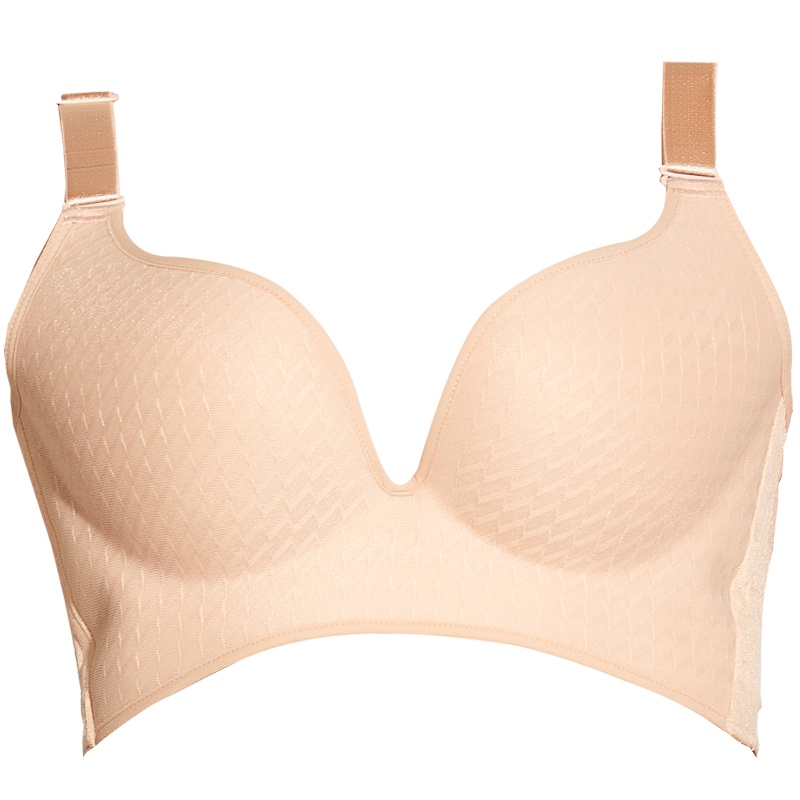 曲慕QuMu 无钢圈聚拢文胸无痕直立棉内衣调整型收副乳胸罩QM7625