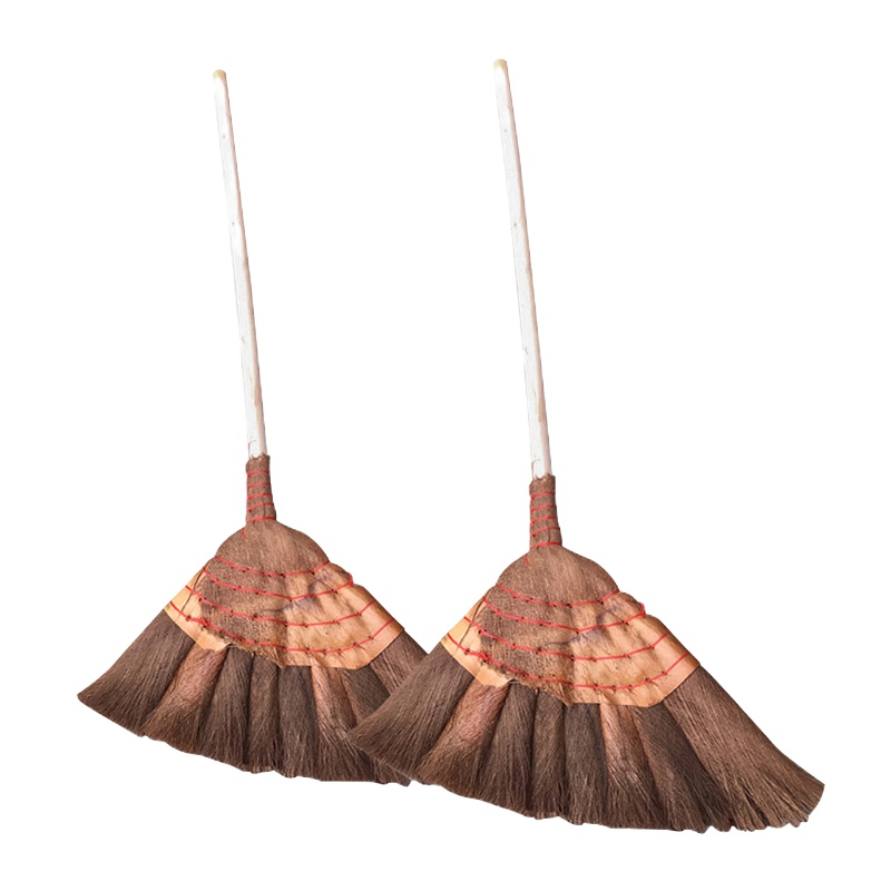 易静[规格:10把装]棕扫把 纯手工天然实木柄 植物软毛鬃毛扫把单个 加厚棕扫帚鬃毛工厂用 学校家用清洁扫地毛草扫把