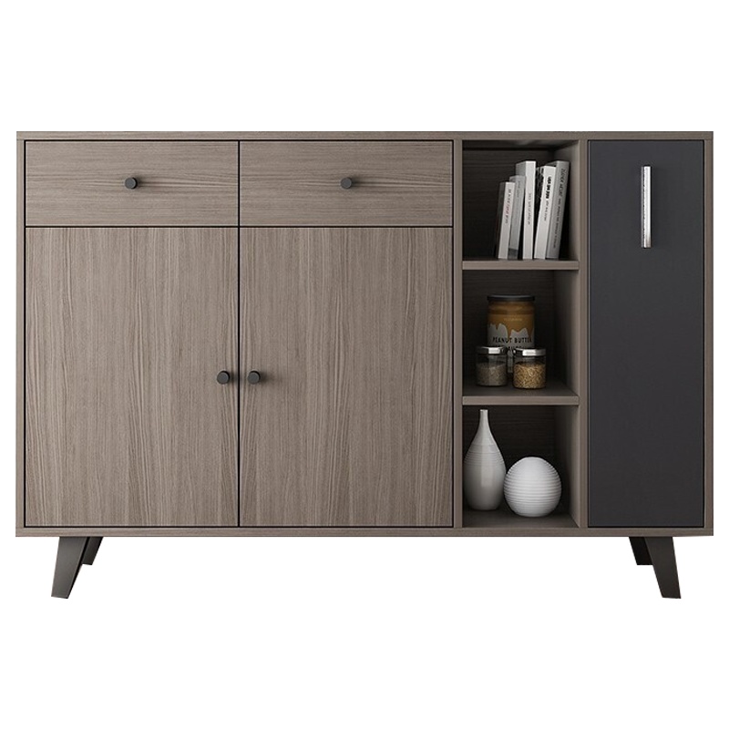 欧宝美简约厨房收纳碗碟储物柜客厅酒柜茶水柜雅致餐边柜