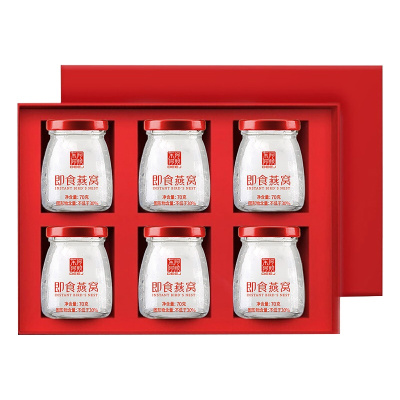 东阿阿胶 即食燕窝70g*6瓶礼盒装 (固形物含量30%)礼袋