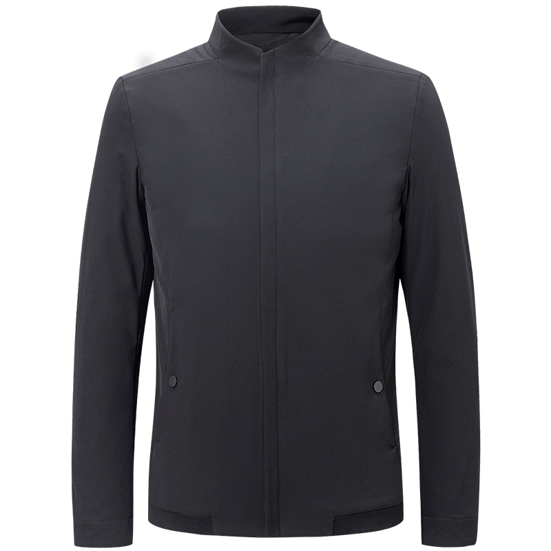 才子男装夹克男秋季款青年中式立领纯色修身商务休闲夹克外套男