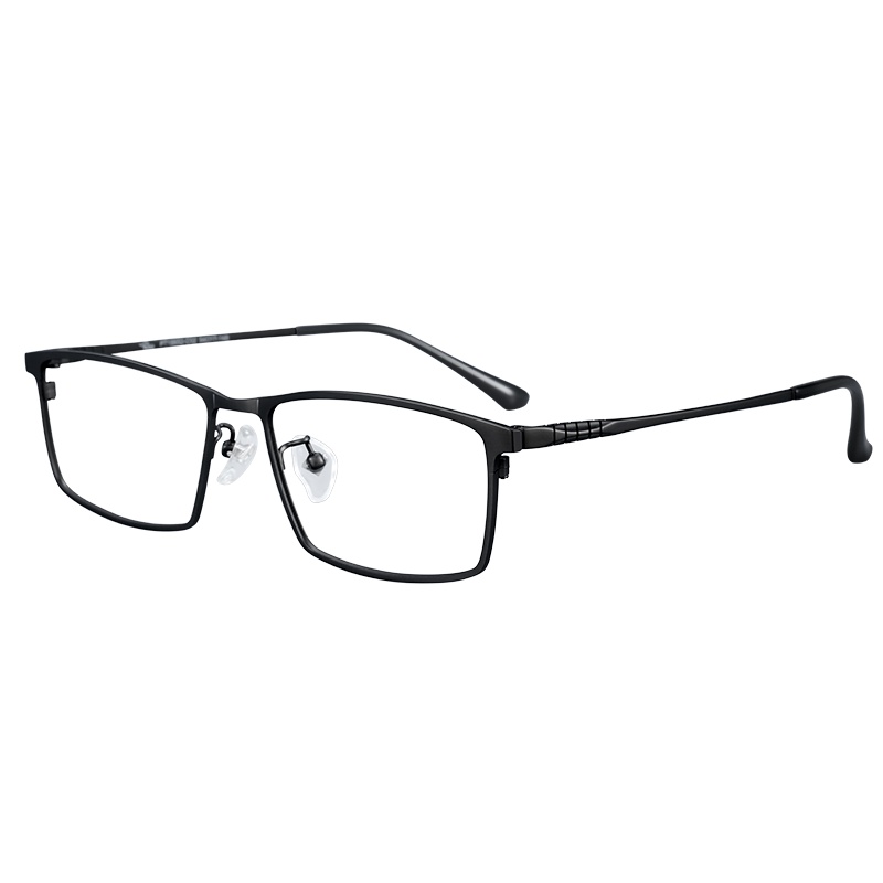 普莱斯(Pulais)防蓝光纯钛近视镜镜框男潮流商务眼镜框超轻光学眼镜架可配近视眼镜 19652 哑银 配平光防蓝光镜片