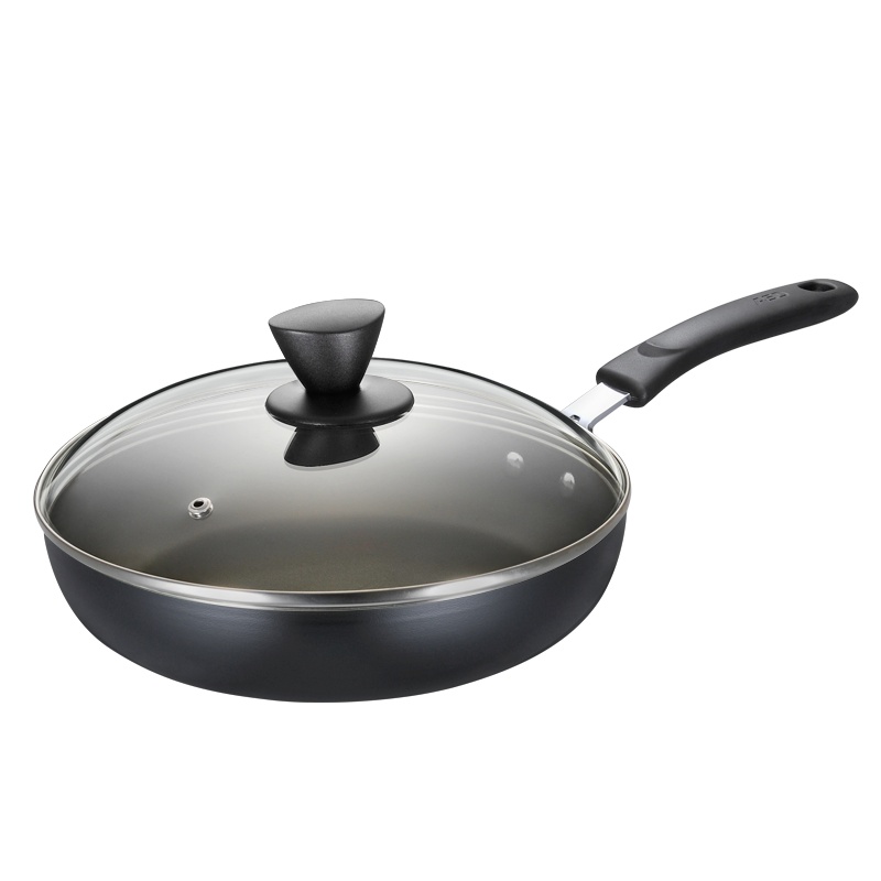 爱仕达(ASD)易洁新不粘煎锅26cm 小号家用厚底薄壁稳定煎牛排煎蛋不糊底平底锅 带锅盖烙饼锅轻松翻炒锅 燃气明火专用