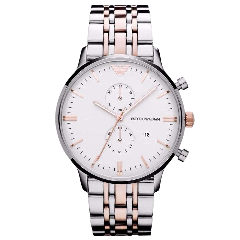 阿玛尼（EMPORIO ARMANI）休闲时尚男士腕表男士石英表 AR1933 银色