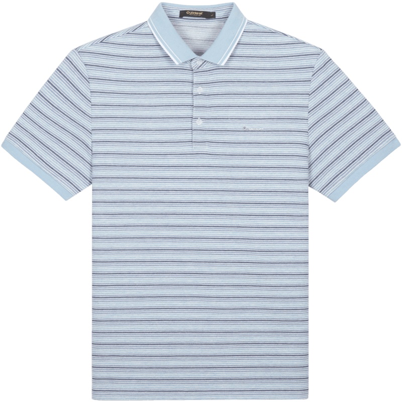 千纸鹤男装条纹翻领T恤2020夏季新款商务休闲短袖polo衫男25181