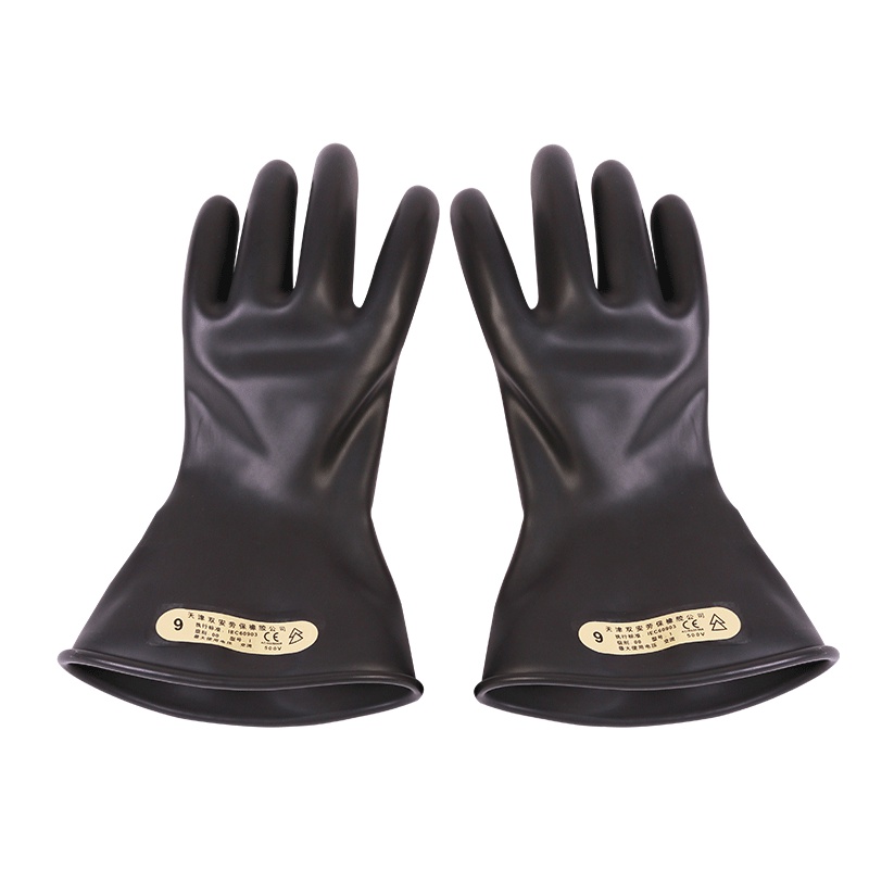 双安 00级乳胶绝缘手套 2.5KV绝缘手套 耐压500V带电作业用乳胶手套 黑色