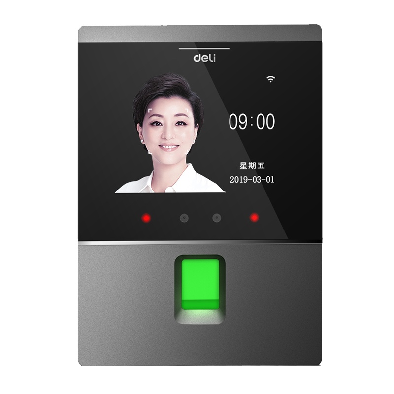得力deli智能云考勤机 人脸+指纹识别 无接触手机考勤机wifi联网打卡机 远程管理 考勤数据接口D3