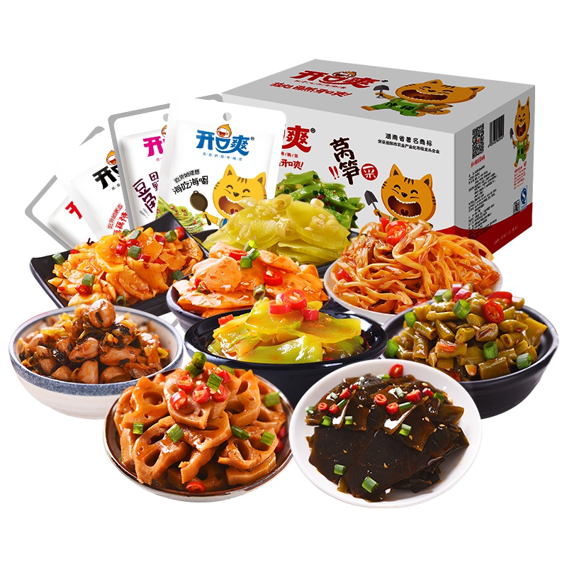 开口爽香辣零嘴菜15g*10包混合装小菜咸菜特产口味随机