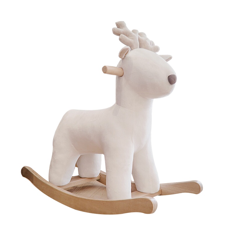 恒享家 椅子 木马北欧风小鹿儿童摇马摇椅宝宝婴儿实木玩具周岁节日早教礼物 ERY521
