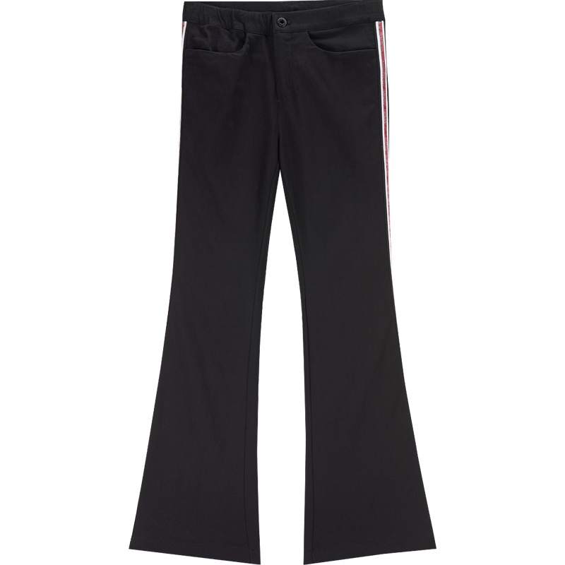 爱居兔春装2019女装 侧边条纹显瘦微喇休闲裤子