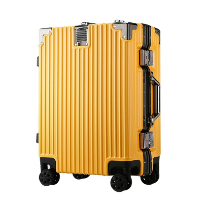 行李箱ins网红新款女拉杆箱万向轮男大容量铝框旅行箱潮流20寸玫瑰金