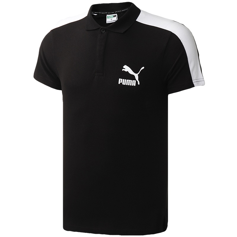 PUMA彪马男装logo款运动服休闲跑步短袖T恤polo衫598250