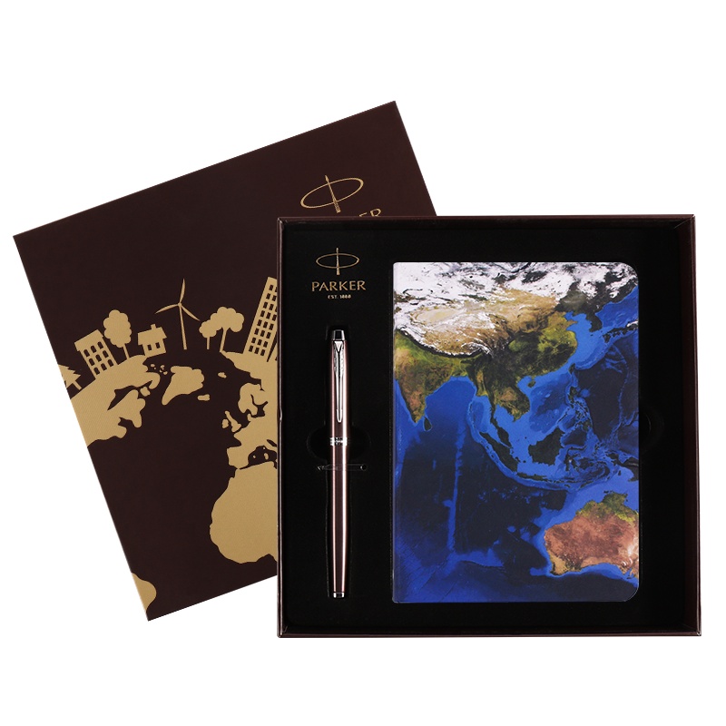 派克(PARKER)签字笔礼盒 IM丁香紫白夹宝珠笔+NASA AR笔记本礼盒套装
