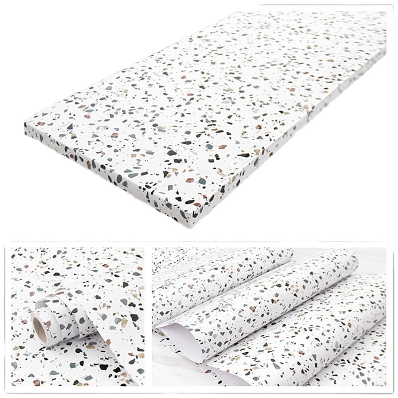 8088水磨石 1米*60cm 加厚马赛克贴纸仿瓷砖贴纸家用防油贴纸灶台防水耐高温厨房防油贴