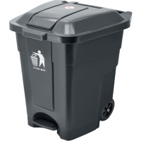振真ZZ-136带轮脚踏果壳箱Z-136商用户外垃圾桶酒店带盖果皮箱70L
