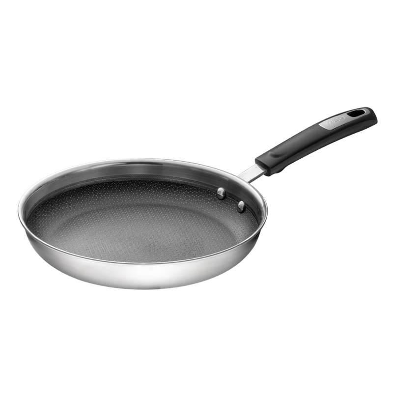 爱仕达（ASD）三层钢防粘煎锅26cm无盖 304不锈钢平底锅烙饼煎炒锅煎牛排鸡蛋锅 燃气电磁炉通用 JC26E1WG