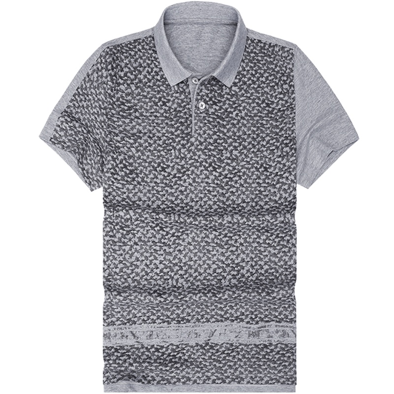 布先生短袖T恤 艺术印花翻领t恤衫 男士休闲简约夏装AF10072