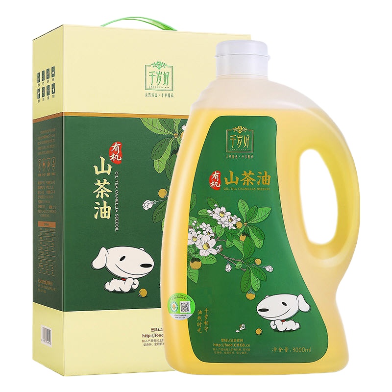 千岁好 山茶油 有机油茶籽油 压榨一级食用油3L 单位:盒