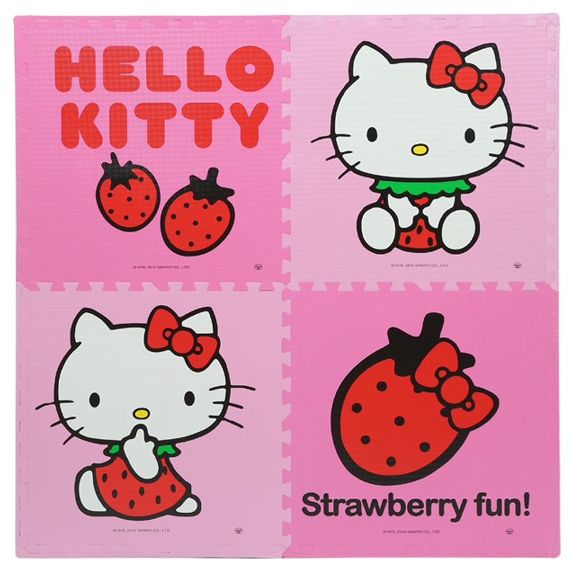 明德环保PE泡沫拼接地垫宝宝游戏垫爬行垫毯大号 草莓KT60*60*1(4片/包)